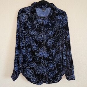 Torrid 0 Large Velvet Burnout Dark Floral Whimsigoth Career Dark Romantic Goth‎